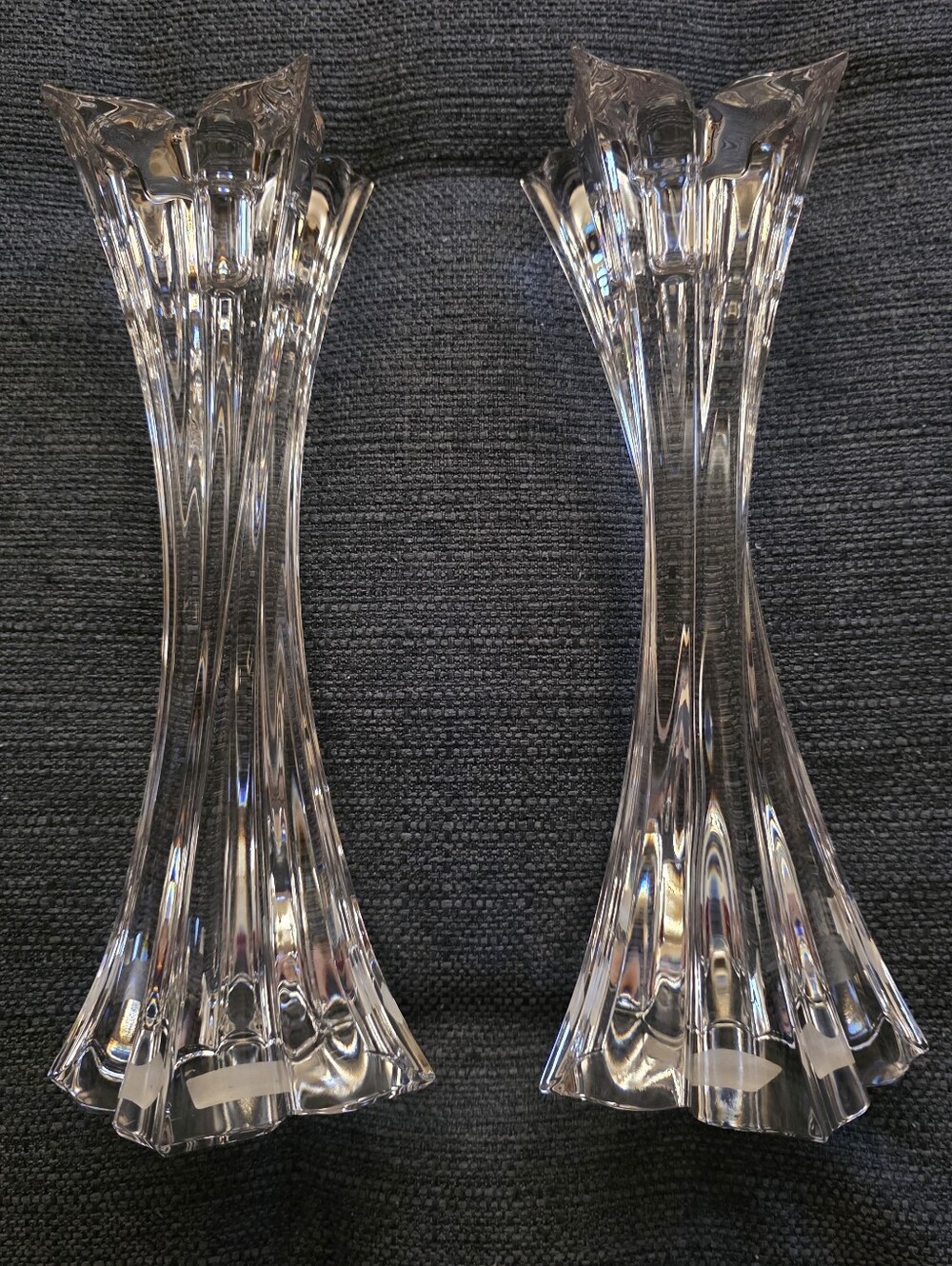 Mikasa Florale VT215-338 Czech Lead Crystal 10” Candlesticks Pair